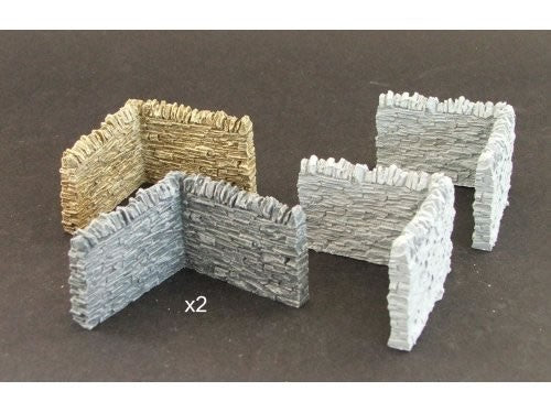 Dry Stone Wall rt.angle corners x 2 (resin)
