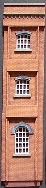 Narrow fully windowed wall panel for brick-built warehouse/goodshed